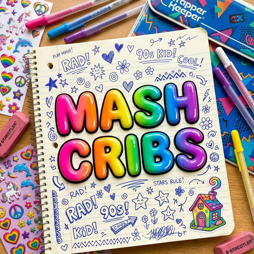 MASH Cribs — 90s gel-pen notebook